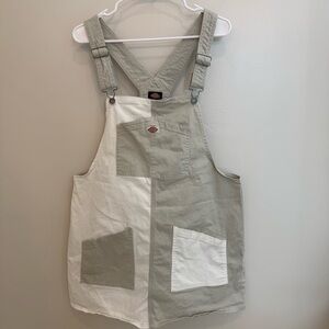 Dickies Two-Tone Khaki & Cream Overalls Dress xl